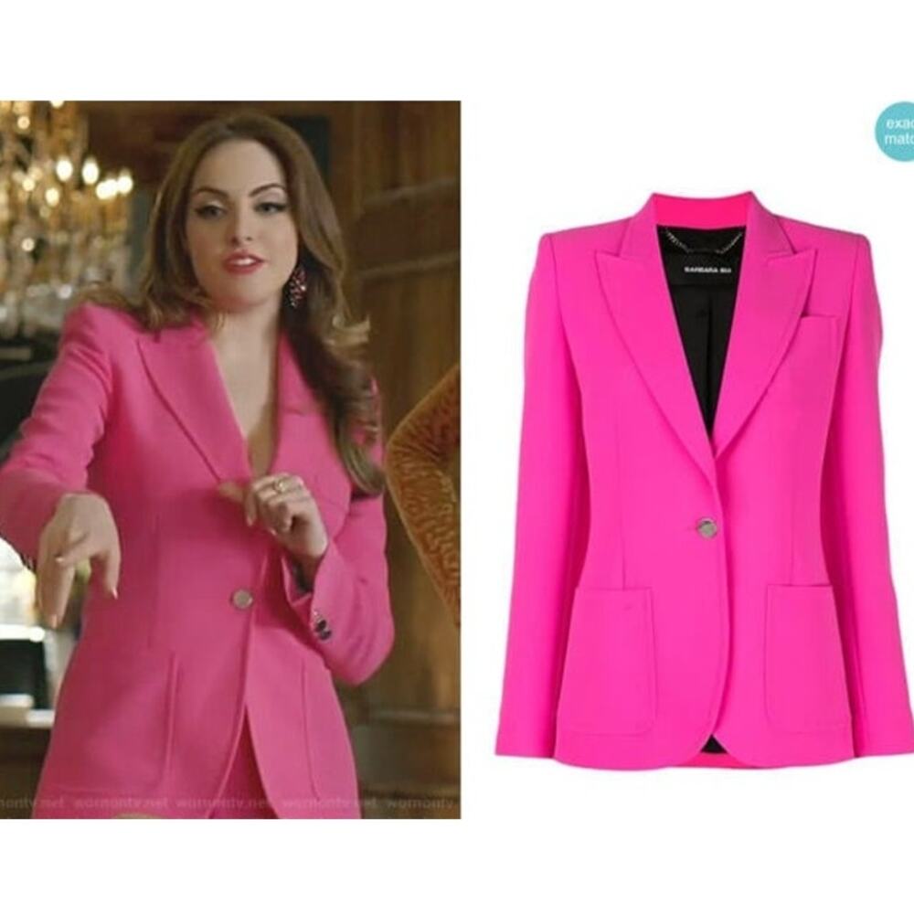 Barbara Bui Luxury Single Breasted Blazer Small Hot Pink Career Designer Barbie